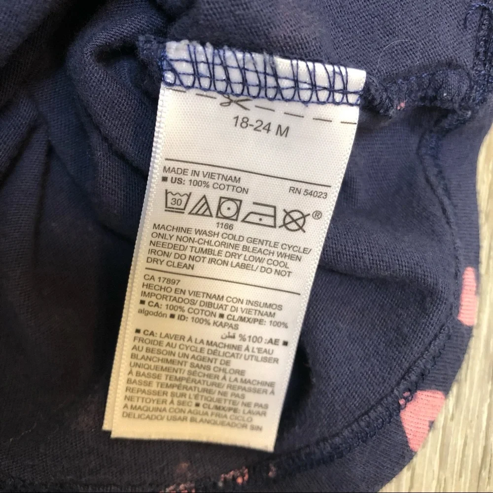 OLD NAVY LONG SLEEVE SHIRT HEARTS BLUE 18-24MO